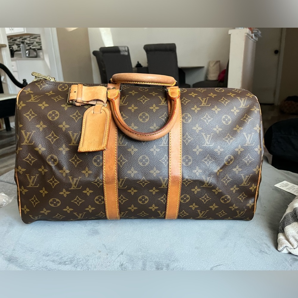 LOUIS VUITTON Monogram Keepall 55 Boston Bag M41424 LV Auth 44552